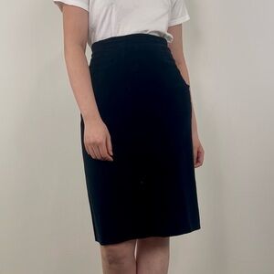 Vintage Velvet Black Pencil Skirt